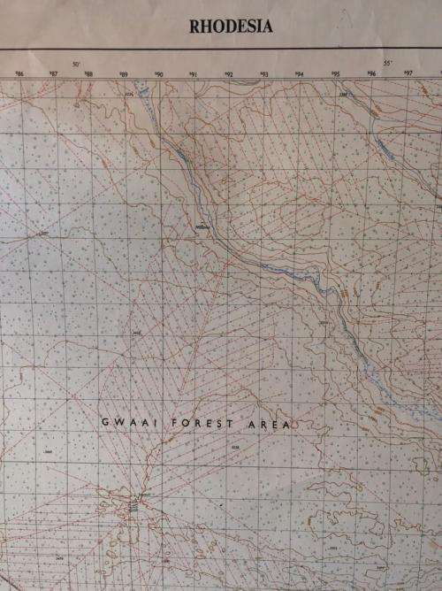 RHODESIAN MAP-1:50 000 SCALE-UMGUSA  AREA-MEASURES 84X58 CM-