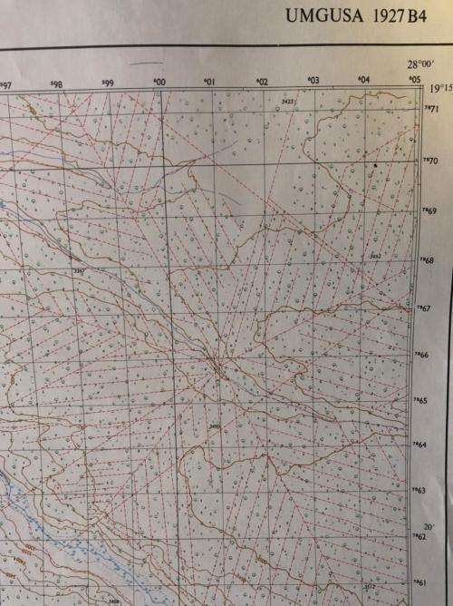 RHODESIAN MAP-1:50 000 SCALE-UMGUSA  AREA-MEASURES 84X58 CM-