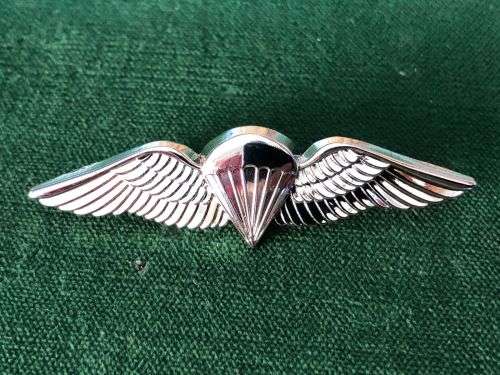 SA PARACHUTE ADVANCED PARATROOPER CHROMED MESS DRESS WING- 2 PINS