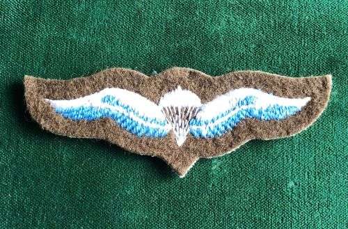 SA PARACHUTE 1ST TYPE CLOTH WINGS-ADVANCED PARA QUALIFICATION