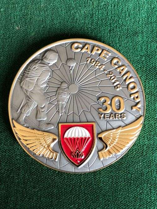 CAPE CANOPY 30 YEARS CHALLENGE COIN-DIAMETER 45 MM-NUBERED 039