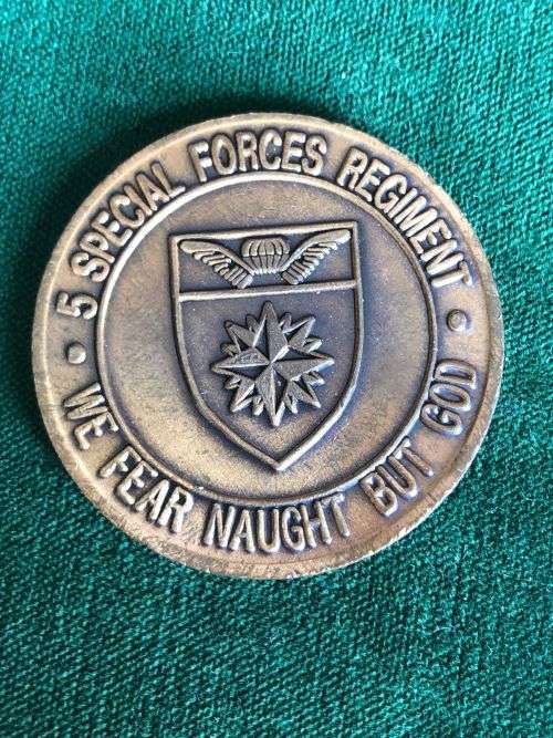 5 SPECIAL FORCES REGT. CHALLENGE COIN-NUMBERED 255-DIAMETER 34 MM
