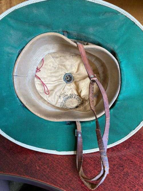 WW2 PITT HELMET WITH A LOT OF SIGNATURES AND MESSAGES (A LOT CAN STILL BE MADE OUT) ON IT-STILL GOOD