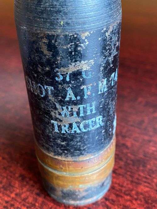 37MM TRACER PROJECTILE -DIAMETER AT THE BOTTOM 37 MM-HEIGHT 125 MM