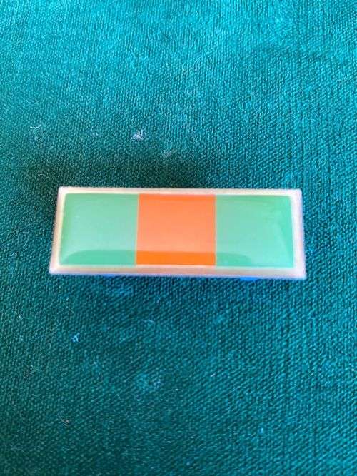 COMMANDO BERET BAR -GREEN/ SAFFRON/ GREEN-LARGER 2ND PATTERN-ORIGINAL- 2 PINS