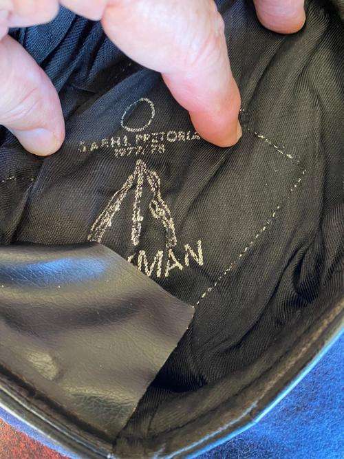 SA ARMY BERET,DARK BLUE DATED 1977/78-INSIDE RING MEASURES 51 CM