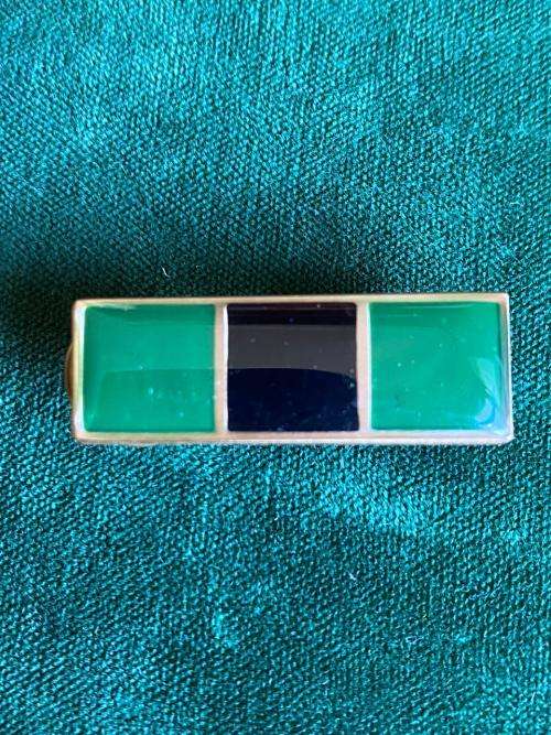 SA INFANTRY CORPS BERET BAR -3RD TYPE - GREEN/ BLACK/ GREEN-RESTRIKE 2 PINS