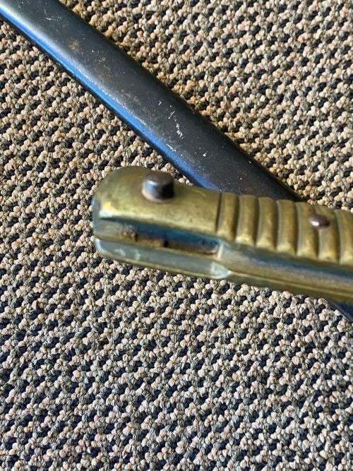 FRENCH YATAGHAN-BLADED 1866 BAYONET WITH METAL SCABBARD-OVERALL LENGTH 69,5 CM