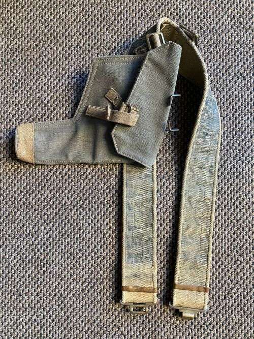 RHODESIAN PATTERN 64 WEBBING BELT AND HOLSTER-EXTENDED LENGTH FOR BELT IS 134 CM