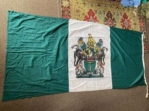 ORIGINAL RHODESIAN FLAG-STITCHED AND DOUBLE SIDED-COTTON-MEASURES 81X175 CM