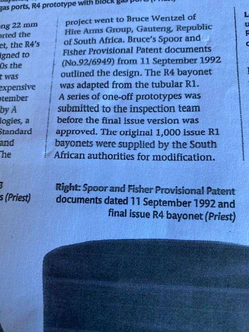 VERY RARE R4 PROTOTYPE BAYONET WITH BLOCKED GAS PARTS-ONLY 920 OF THEM WERE COMPLETED-A FULL 9 PAGE