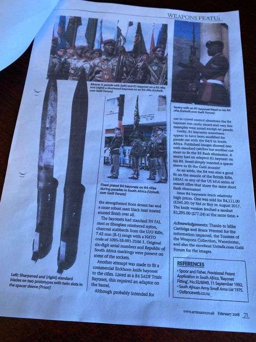 VERY RARE R4 PROTOTYPE BAYONET WITH BLOCKED GAS PARTS-ONLY 920 OF THEM WERE COMPLETED-A FULL 9 PAGE