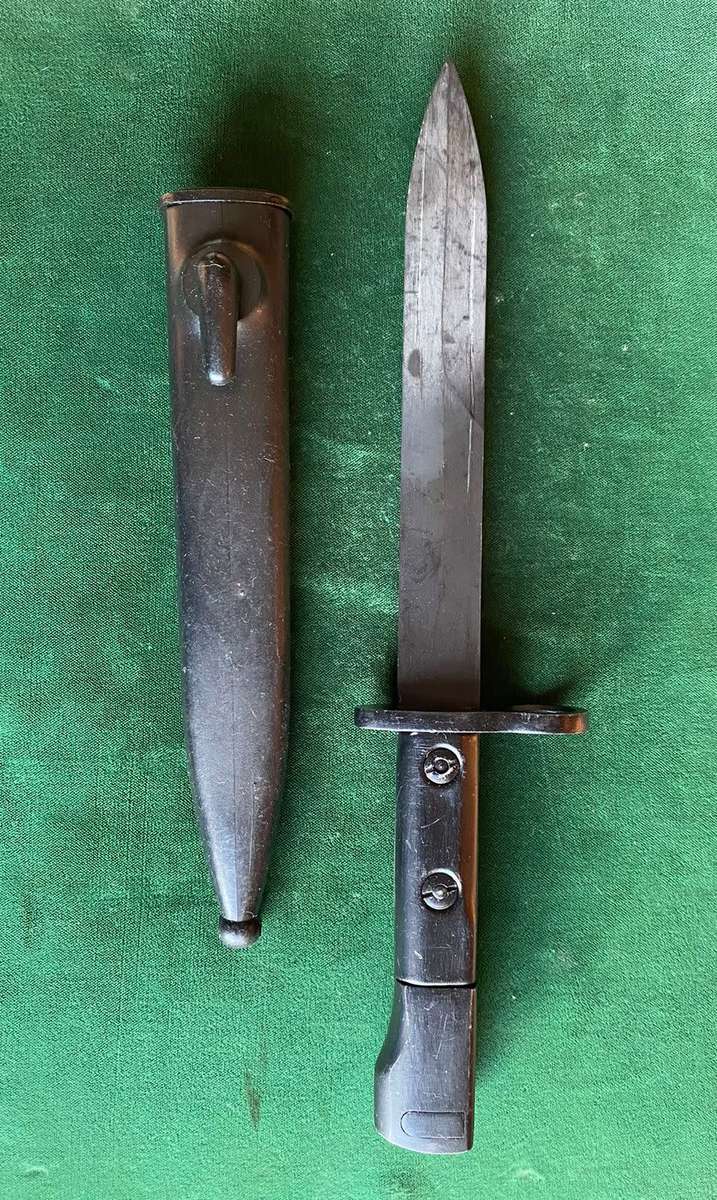 SA S1 OR UZI BAYONET WITH PLASTIC SCABBARD-THE BAYONET IS IN A NEW/NEVER USED CONDITION-THE SCABBARD