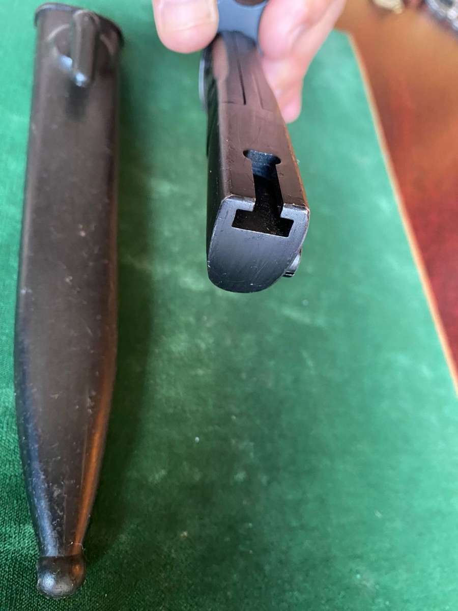 SA S1 OR UZI BAYONET WITH PLASTIC SCABBARD-THE BAYONET IS IN A NEW/NEVER USED CONDITION-THE SCABBARD