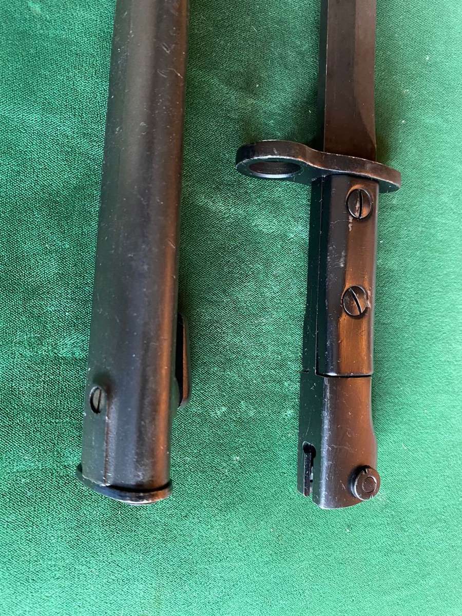SA S1 OR UZI BAYONET WITH PLASTIC SCABBARD-THE BAYONET IS IN A NEW/NEVER USED CONDITION-THE SCABBARD