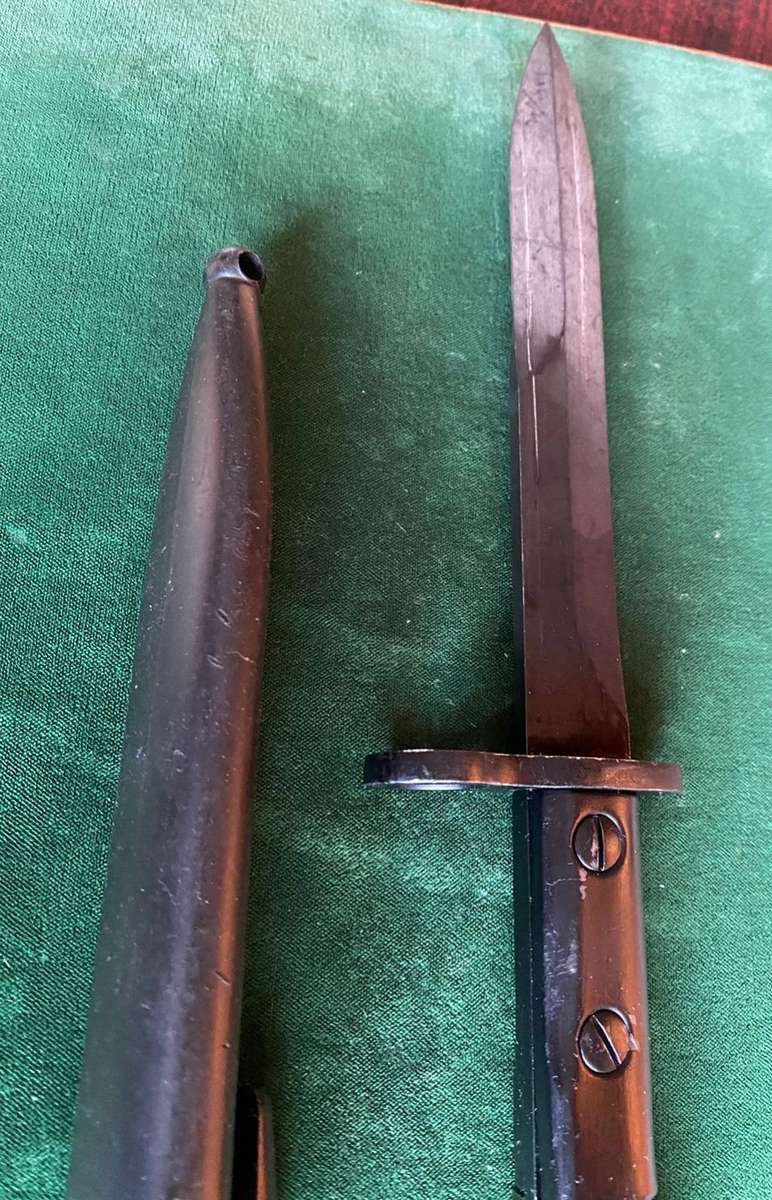 SA S1 OR UZI BAYONET WITH PLASTIC SCABBARD-THE BAYONET IS IN A NEW/NEVER USED CONDITION-THE SCABBARD