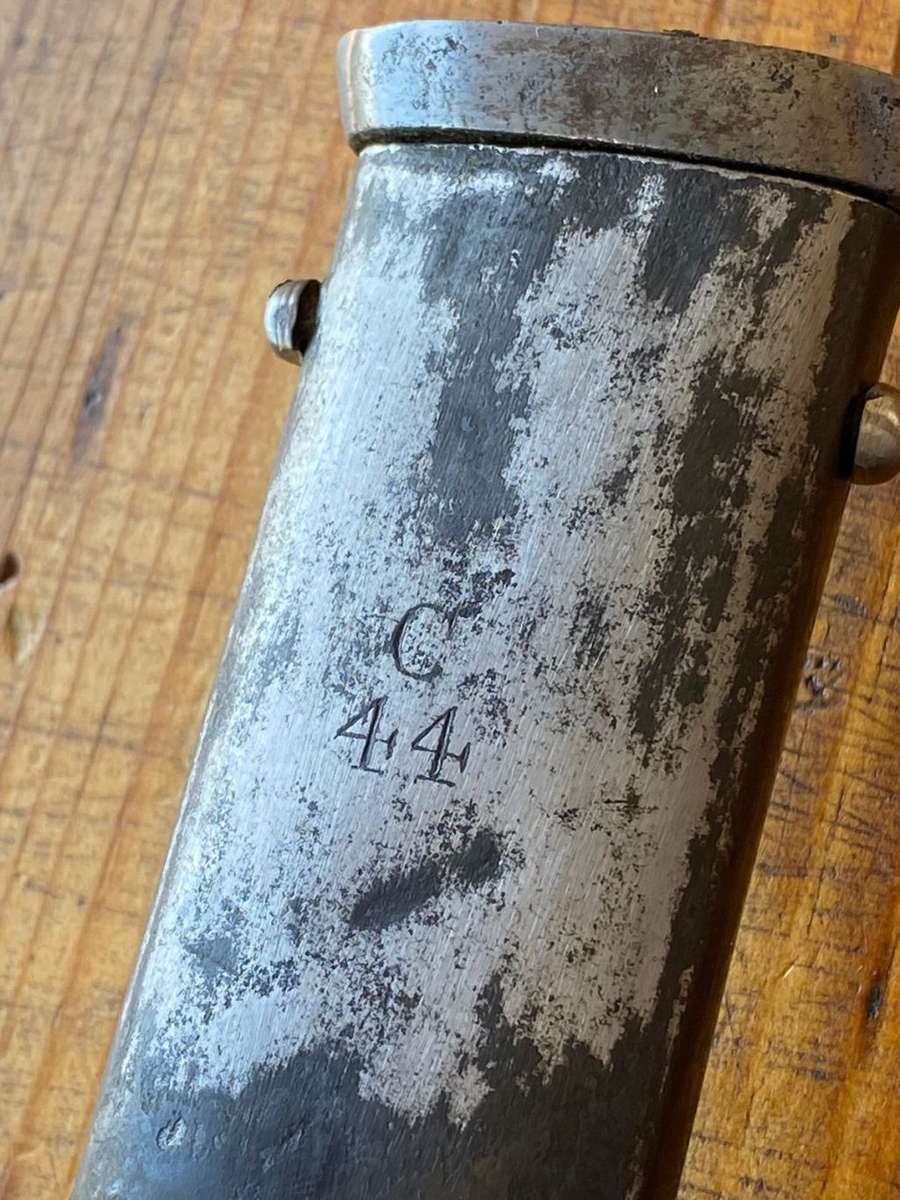 ORIGINAL BRITISH PATTERN 1822 LIGHT CAVALRY OFFICERS SWORD WITH METAL SCABBARD-MAKER STAMPED ON TWO