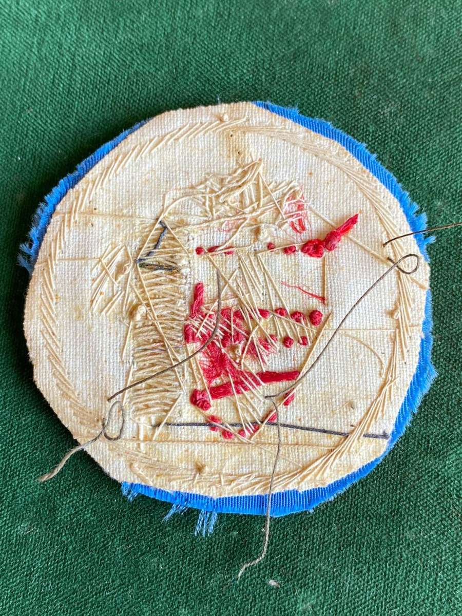 ITALIAN WW2 YOUTH MILITIA,BULLION EMBROIDERED BADGE-DIAMETER 60 MM