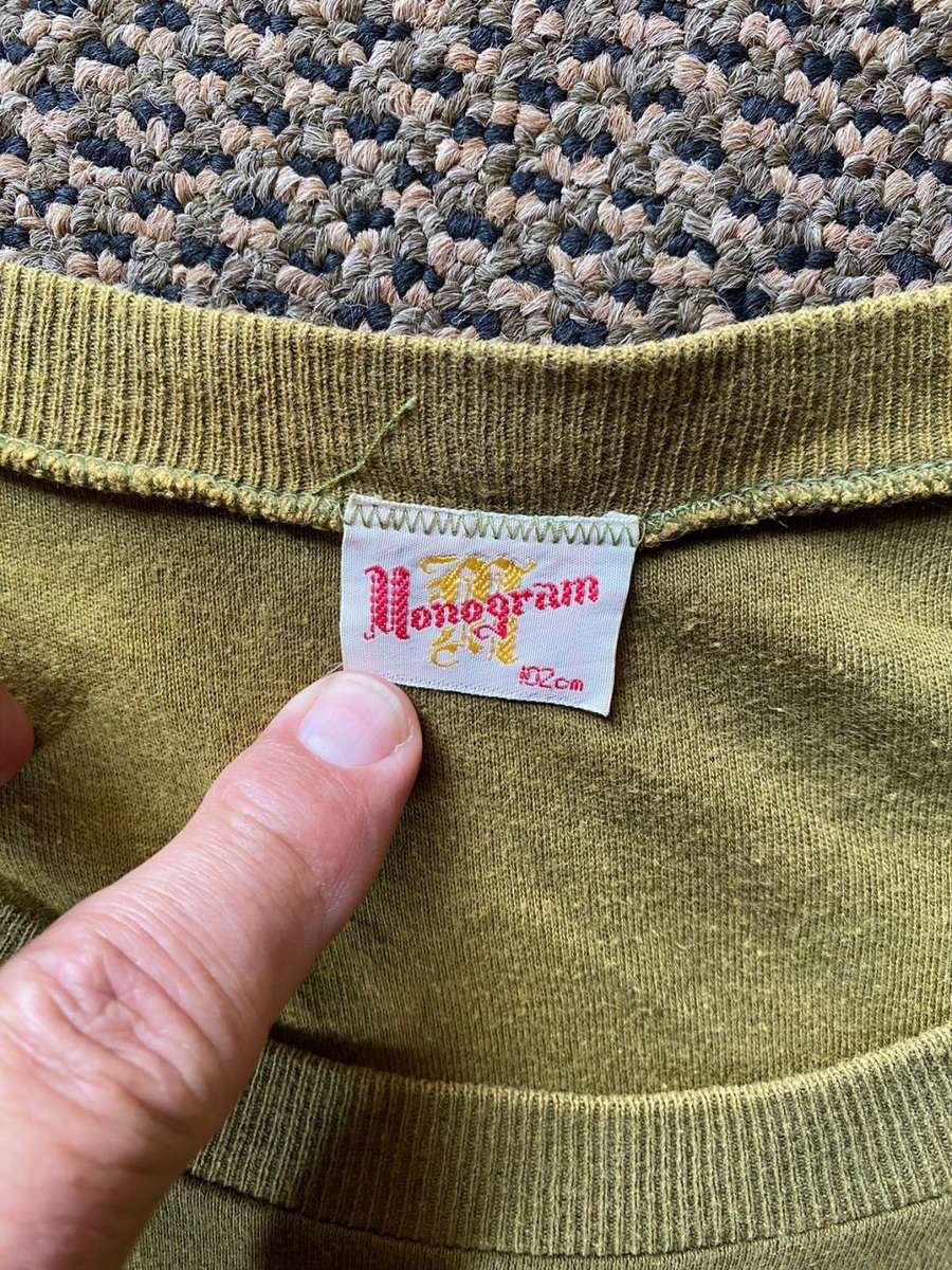 RHODESIAN RLI T-SHIRT MONOGRAM-MAKERS LABEL-SIZE MEDIUM-MEASURES 53 CM ARMPIT TO ARMPIT