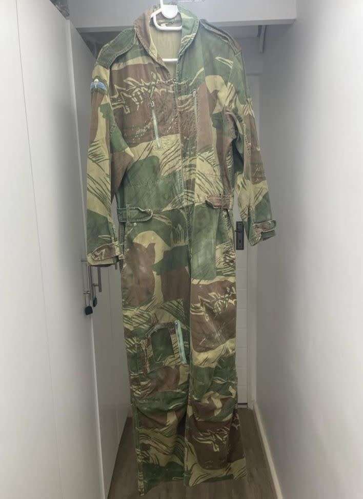 RHODESIAN HELICOPTER PILOTS OVERALL WITH PARATROOPER WING-WORN 1960`S-1980-FIRST ONE I EVER HAD WITH