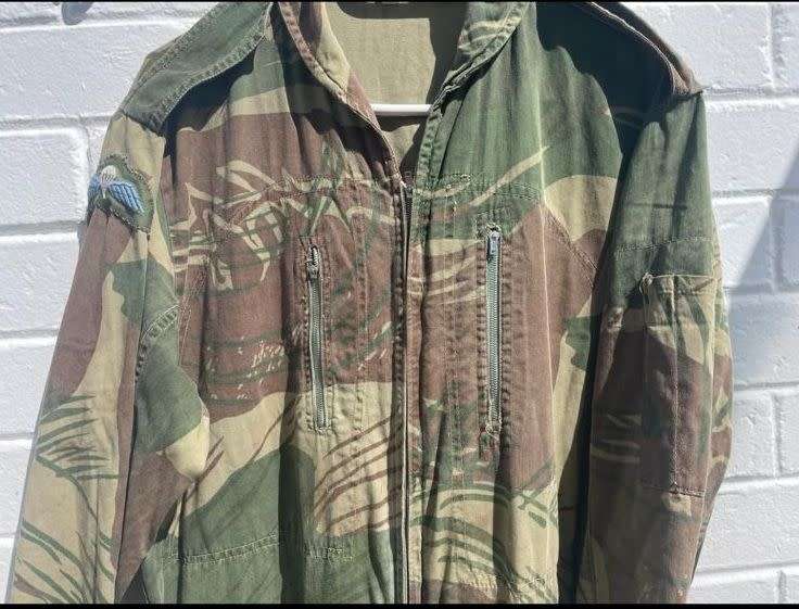 RHODESIAN HELICOPTER PILOTS OVERALL WITH PARATROOPER WING-WORN 1960`S-1980-FIRST ONE I EVER HAD WITH