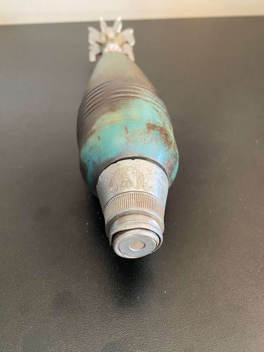 SADF BORDER WAR PERIOD 60MM PRACTICE MORTAR-DEACTIVED /FFE-TOTAL LENGTH 31 CM