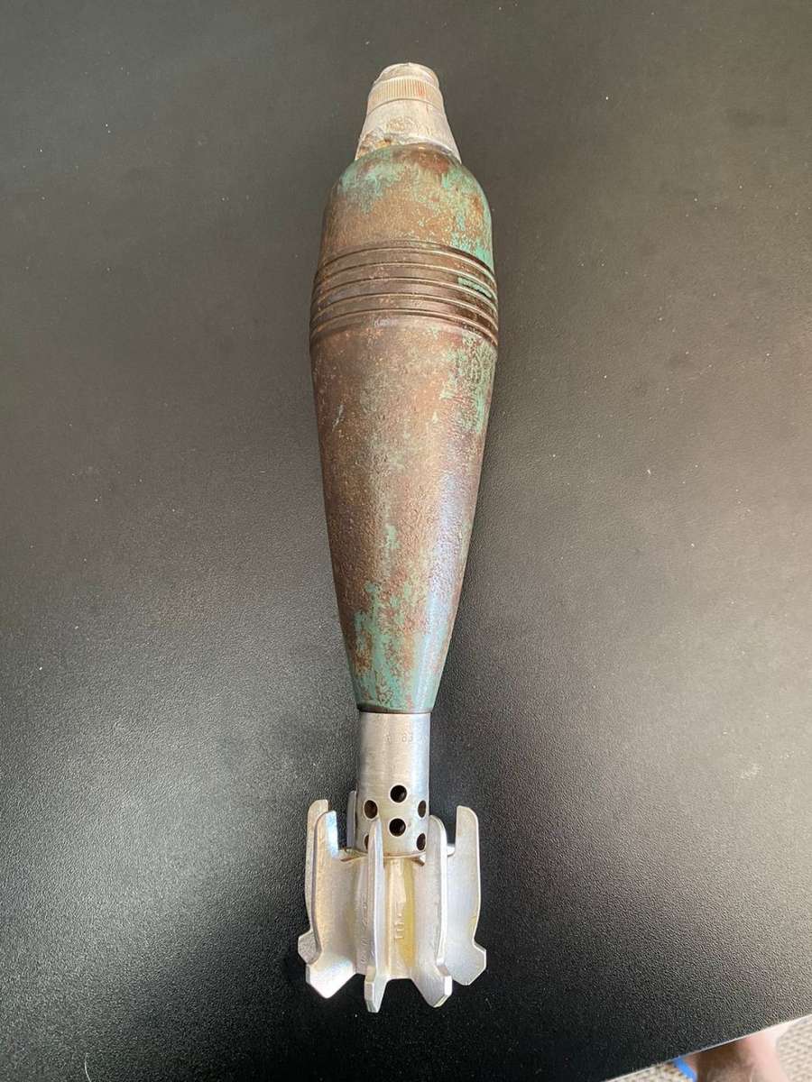 SADF BORDER WAR PERIOD 60MM PRACTICE MORTAR-DEACTIVED /FFE-TOTAL LENGTH 31 CM