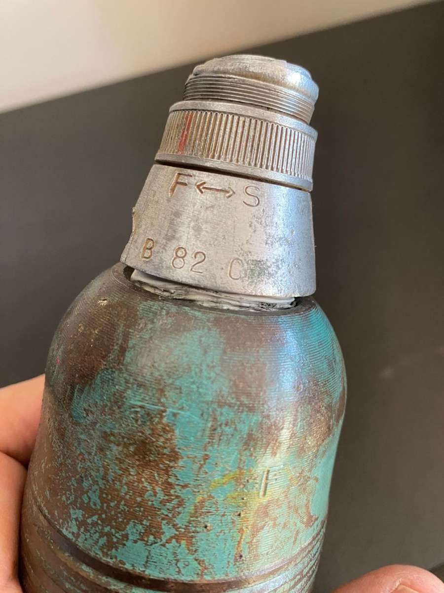 SADF BORDER WAR PERIOD 60MM PRACTICE MORTAR-DEACTIVED /FFE-TOTAL LENGTH 31 CM