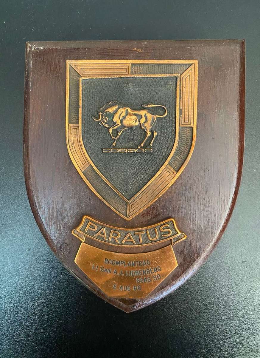 A PLAQUE TO LT. GENL. A.J. LIEBENBERG SSAS.SD. 8 AUG 86