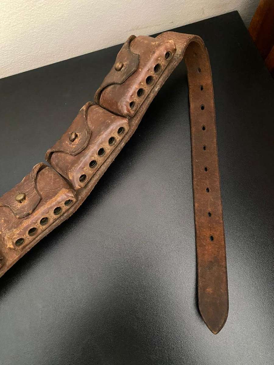 BOER WAR 8 POUCH MAUSER BANDOLIER-OVERALL LENGTH 112CM-STILL GOOD CONDITION-CONSIDERING AGE