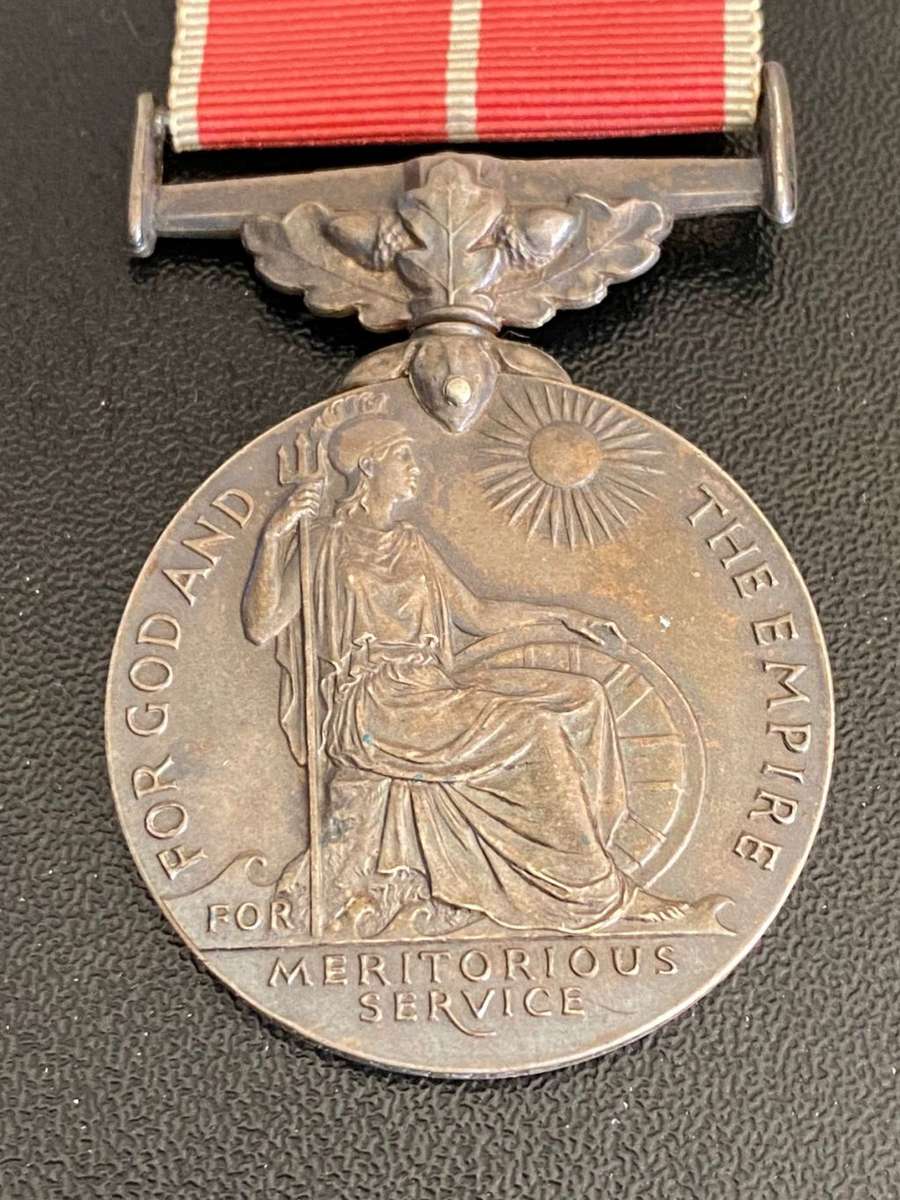 FULL SIZE BRITISH EMPIRE MEDAL-EXTREMELY RARE AND THIS ONE AWARDED TO A SOUTH AFRICAN 133H2 SGT. JOH