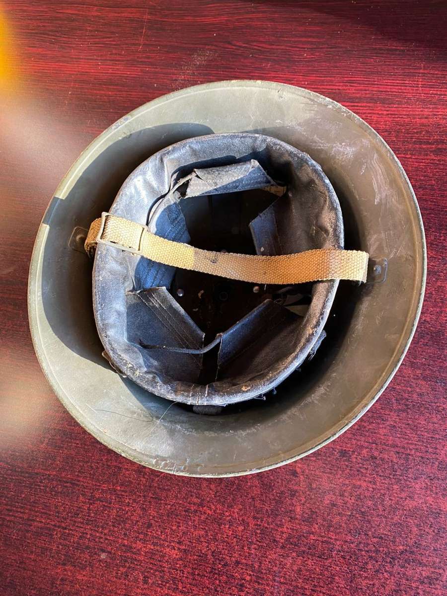 BRITISH WW2 HELMET-GOOD WITH CHIN STRAP