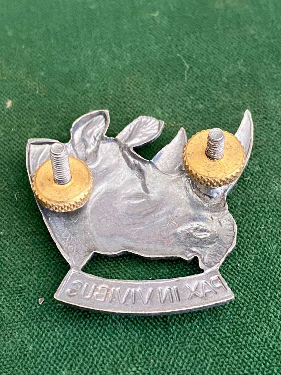 SWA 101 BATTALION OXIDISED SILVER CAP BADGE-2X SCREW LUGS