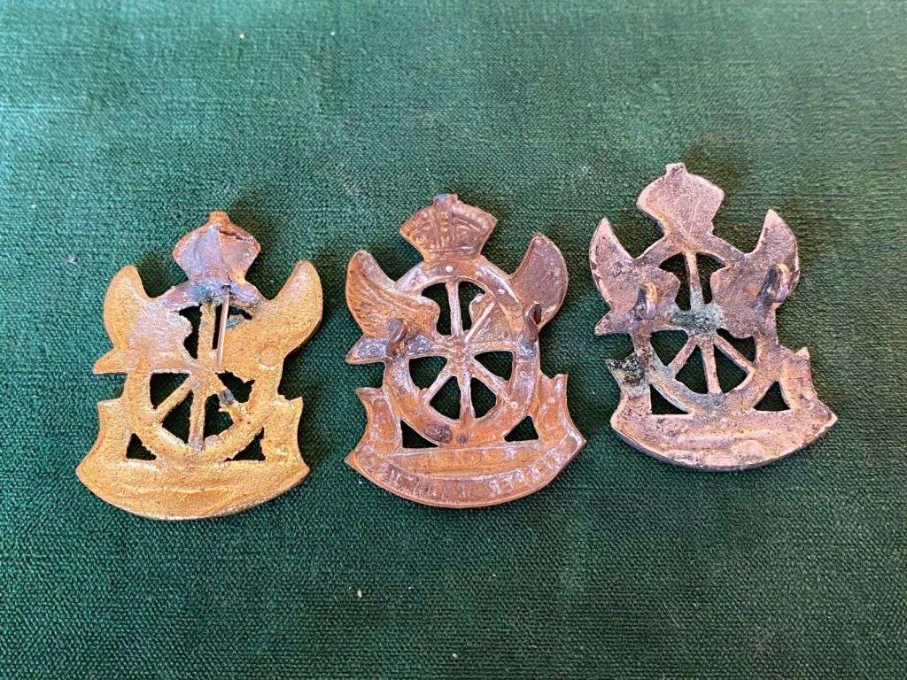SA RAILWAYS AND HARBOURS BRIGADE CAP BADGES,INFERIOR QUALITY-WW2 STRIKING
