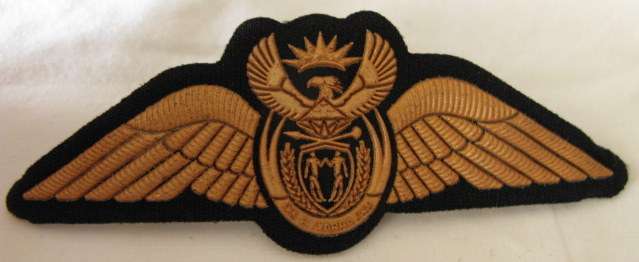 SAAF BRONZE TUPPER PILOTS WINGS - 2 PINS - 100 HOURS & MORE - POST 2003