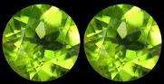 RARE COLOUR -  BEST APPLE GREEN BURMESE PERIDOT PAIR - 0.542 CT