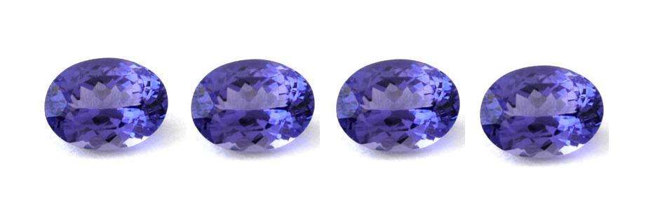 *** 4 x VVS PURPLE BLUE OVAL TANZANITES - VVS - 0.70 CT ***