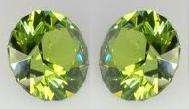 RARE COLOUR -  BEST APPLE GREEN BURMESE PERIDOT PAIR - 0.542 CT