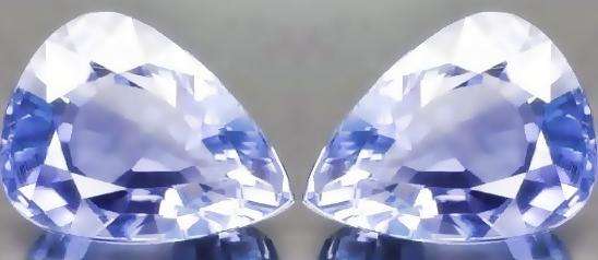 *** TWO LIGHT BLUE PEAR SHAPE TANZANITES - 0.24 CT EACH - SI1 ***
