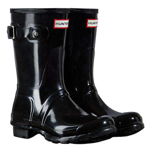 Black short gloss Hunter boots