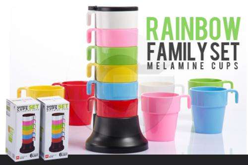 STACKABLE FAMILY RAINBOW CUPS