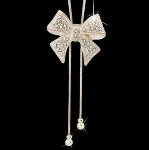 Elegant 18K Gold Plated Cubic Zirconia Bow Necklace  - PERFECT MOTHERS DAY GIFT