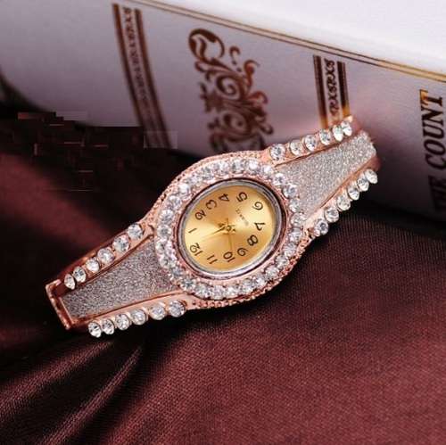 Luxury Ladies 18K Rose Gold GENEVA Bracelet Watch With Austrian Crystals