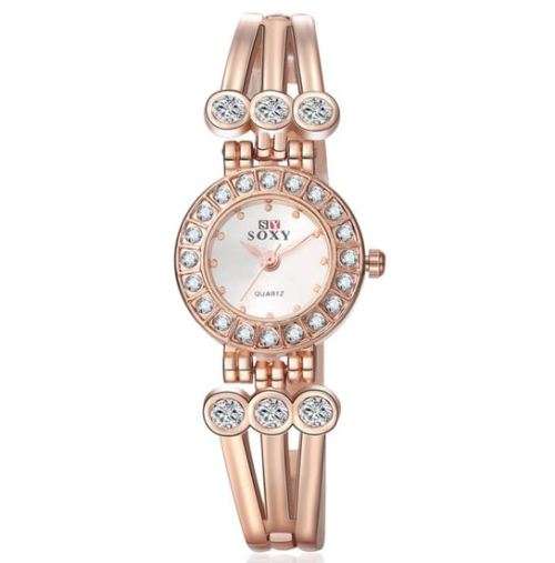 Elegant & Stylish Rosegold With Swarovski Crystal Ladies SOXY Brand Wrist Watch