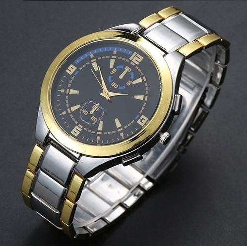 Elegant Men's Business Silver & Gold Tone Stainless Steel Wrist Watch - SPOIL DAD ON FATHERS DAY