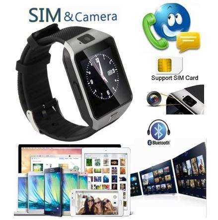 Smartphone Wrist Watch -  SIM CARD, Bluetooth, Camera, Sleep Monitor, SD Card, MP3 etc. - Silver