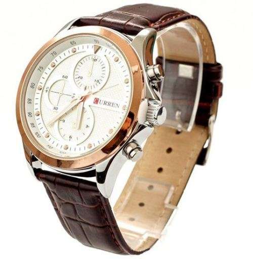 Elegant Men's Business Wrist Watch With Crocodile Skin Leather Strap - Excellent FATHERS DAY GIFT