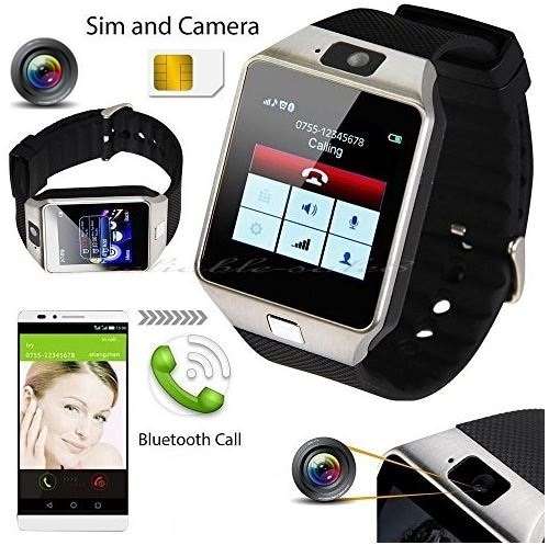 Smartphone Wrist Watch -  SIM CARD, Bluetooth, Camera, Sleep Monitor, SD Card, MP3 etc. - Silver