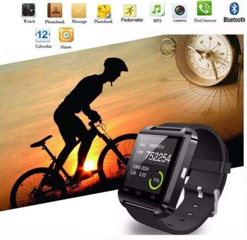 Bluetooth Smartwatch for IOS iPhone, Android - Pedometer, Sleep Monitor, Drink Reminder etc - Black