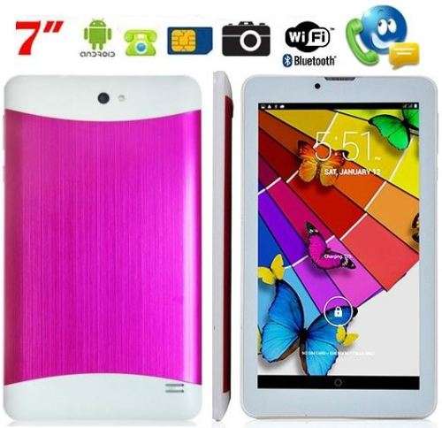 7" 3G Android Tablet Smartphone, Dual SIM Cards, Dual Cameras, GPS, Wi-Fi, Bluetooth - Pink
